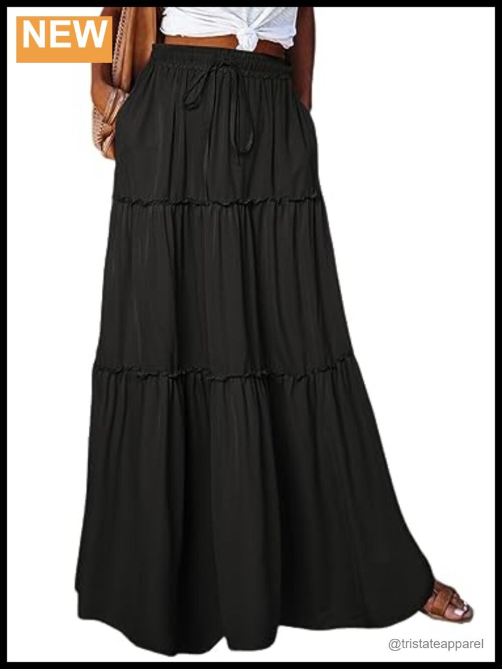 Happy Sailed Womens Floral Print Boho Maxi Skirt Elastic High Waist Pleated